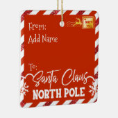 Ornement En Céramique Lettre rouge à Père Noël Enveloppe Reindeer avec p (Droite)