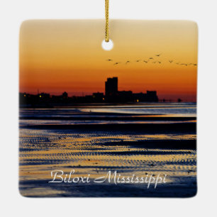 Ornement En Céramique Lever de soleil de Biloxi Mississippi