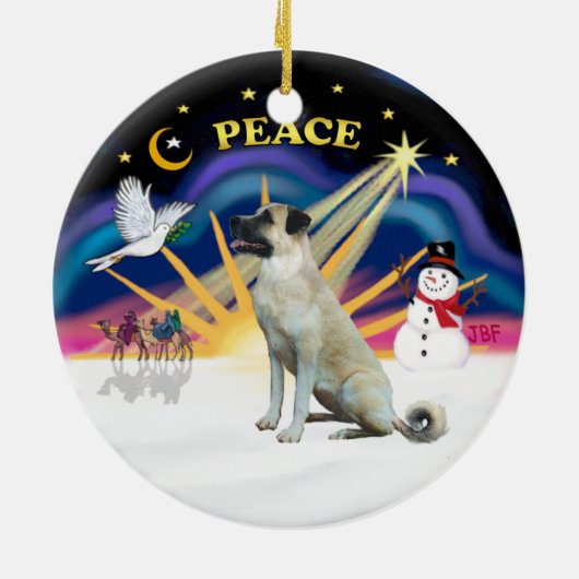 Ornement En Céramique Lever de soleil de Noël - Pasteur anatolien - masq (Dos)