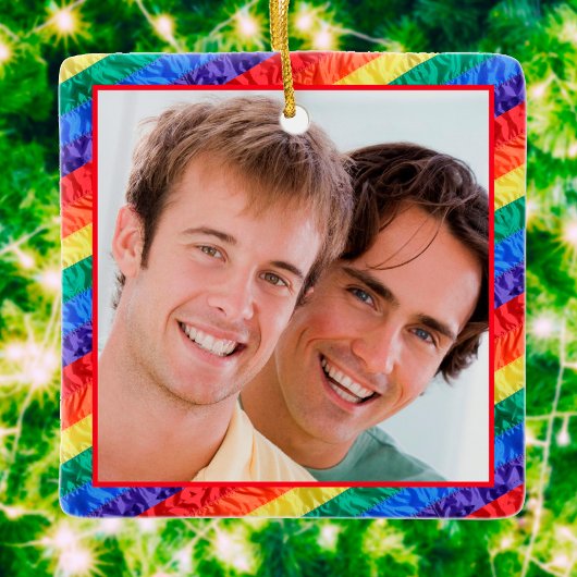 Ornement En Céramique LGBTQ+ Gay pride drapeau arc-en-ciel Cadre photo p