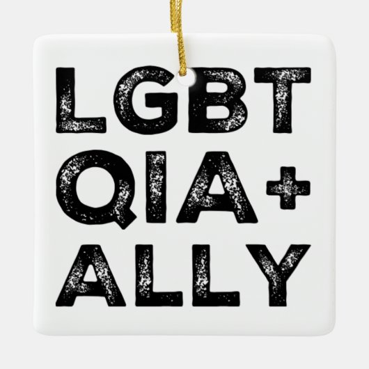 ORNEMENT EN CÉRAMIQUE LGBTQIA+ALLY (Devant)