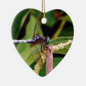 Ornement En Céramique libellule avec fleurs blanches (Droite)