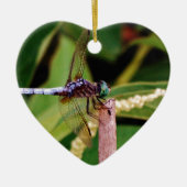 Ornement En Céramique libellule avec fleurs blanches (Devant)
