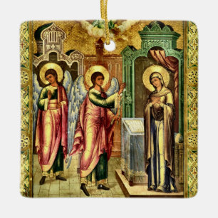 Ornement En Céramique L'icône chrétienne orthodoxe de l'Annonciation