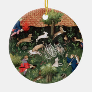 Ornement En Céramique Lièvres de la chasse fol.92 de Mme Fr 616, du