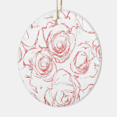 Ornement En Céramique Lignes directrices de Red Roses (Gauche)