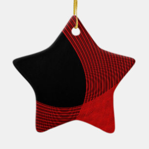Ornement En Céramique Lignes modernes rouge et noir