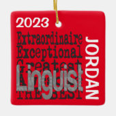 Ornement En Céramique Linguist Extraordinaire CUSTOM (Devant)