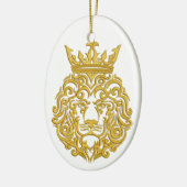 Ornement En Céramique lion doré dans la couronne (Gauche)