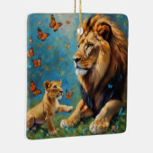 Ornement En Céramique Lion Et Cub (Droite)