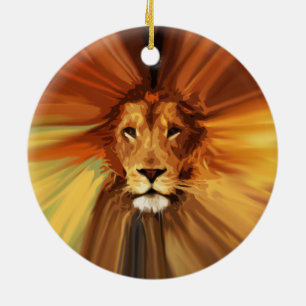 Ornement En Céramique Lion féroce abstrait