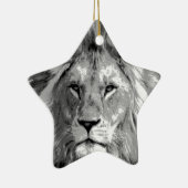 Ornement En Céramique Lion noir blanc (Droite)