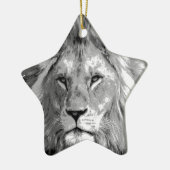 Ornement En Céramique Lion noir blanc (Gauche)