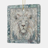 Ornement En Céramique Lion Portrait Mosaic Art (Gauche)