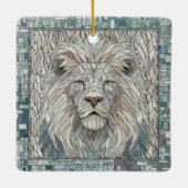 Ornement En Céramique Lion Portrait Mosaic Art (Dos)