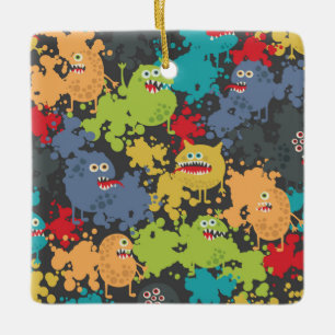Ornement En Céramique Little cute funny monsters