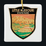 Ornement En Céramique Little Missouri State Park North Dakota Vintage<br><div class="desc">Illustration du parc Little Missouri State Park. Le parc est constitué de terrains de badlands qui ne sont accessibles que par sentier.</div>