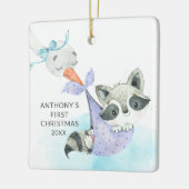 Ornement En Céramique Livraison spéciale Premier Raccoon de Noël pour bé (Gauche)