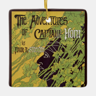 Ornement En Céramique Livre Art Nouveau Vintage, Les Aventures du Capita