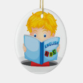 Ornement En Céramique livre de lecture de garçon (Droite)