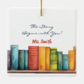 Ornement En Céramique Livre de lecture enseignant école (Dos)