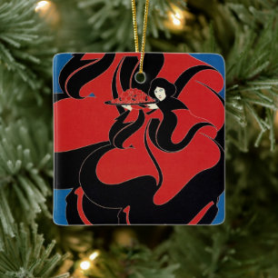 Ornement En Céramique Livre vintage Art Nouveau Chap Thankesgiving