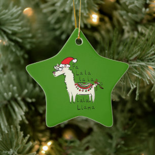 Ornement En Céramique Llama Cute Funny Noël