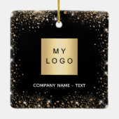 Ornement En Céramique Logo de l'entreprise de parties scintillant en or  (Dos)