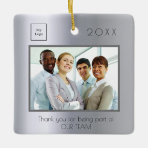 Ornement En Céramique Logo de l'entreprise photo merci argent prix