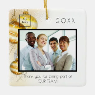 Ornement En Céramique Logo de l'entreprise photo Noël moderne