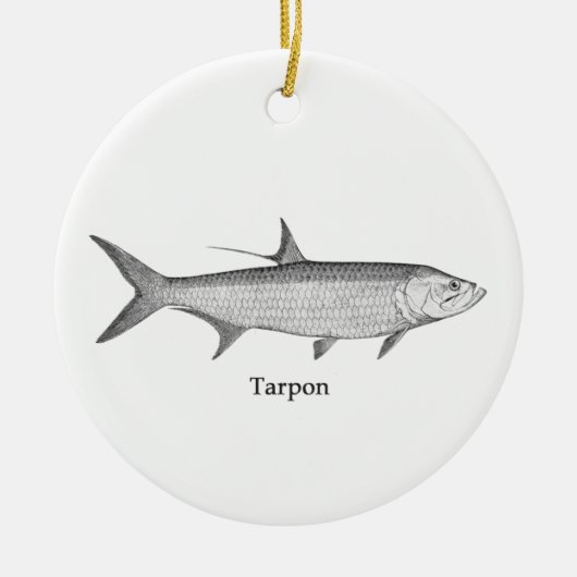 Ornement En Céramique Logo de tarpon (schéma) (Devant)