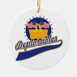 Ornement En Céramique Logo d'équipe de Deplorables