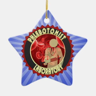 ORNEMENT EN CÉRAMIQUE LOGO DU SANG DU PHLÉBOTOMISTE