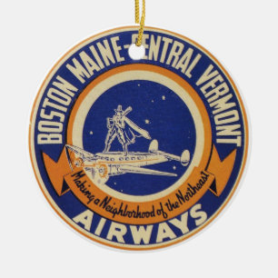 Ornement En Céramique Logo Maine-Central de voies aériennes de Boston