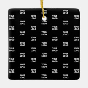 Ornement En Céramique Logo simple à répéter Noir