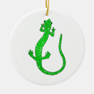 Ornement En Céramique Logo vert de salamandre