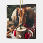 Ornement En Céramique Long Hair Dachshund Tree Ornament (Gauche)