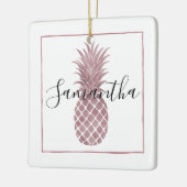 Ornement En Céramique L'or rose pointille des ananas (Gauche)