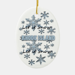 Ornement En Céramique L'ornement de Noël de Snow Rhode Island