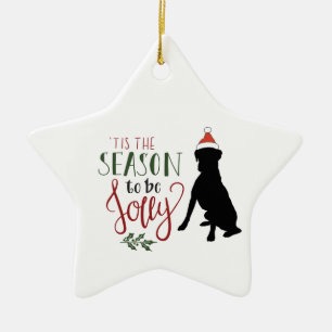 Ornement En Céramique L'ornement de Noël du chien de boxe étoilé
