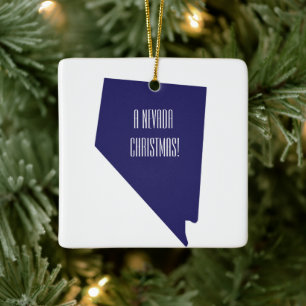 Ornement En Céramique L'ornement de Noël personnalisé du Nevada