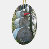 Ornement En Céramique L'ornement de Snowman (Gauche)