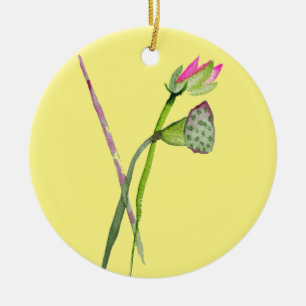 Ornement En Céramique Lotus rose Fleur Zen Art bouddhiste