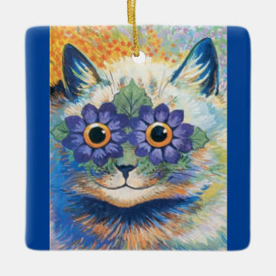 Ornement En Céramique Louis Wain Psychedelic Chat