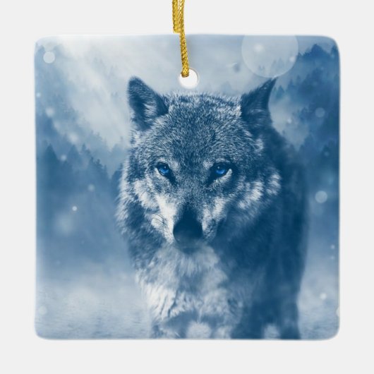 Ornement En Céramique Loup (Devant)