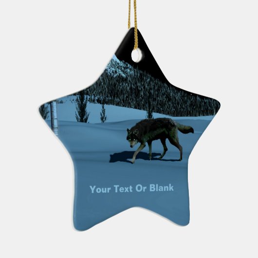 Ornement En Céramique Loup d'hiver - Tapetum Lucidum (Droite)