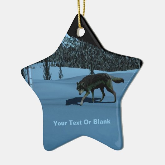 Ornement En Céramique Loup d'hiver - Tapetum Lucidum (Gauche)