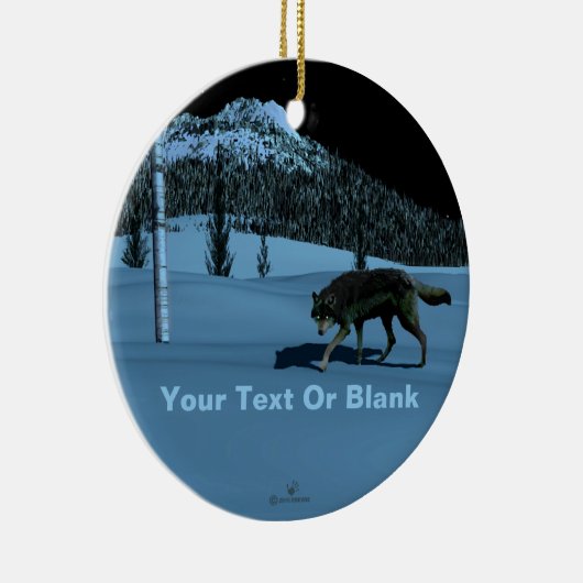 Ornement En Céramique Loup d'hiver - Tapetum Lucidum (Droite)