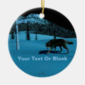 Ornement En Céramique Loup d'hiver - Tapetum Lucidum (Devant)