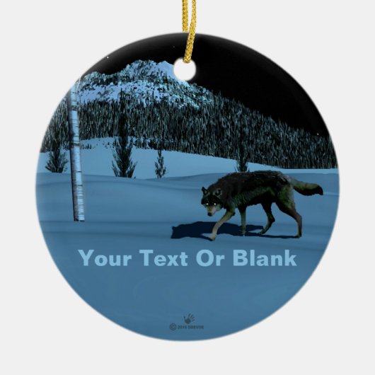 Ornement En Céramique Loup d'hiver - Tapetum Lucidum (Devant)